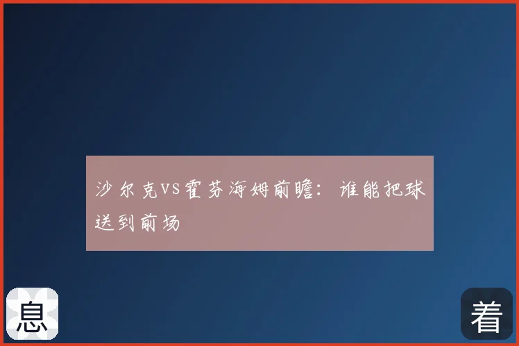 沙尔克vs霍芬海姆前瞻：谁能把球送到前场